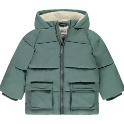 Doudoune longue manches longues en sherpa + capuche pour bébé garçon