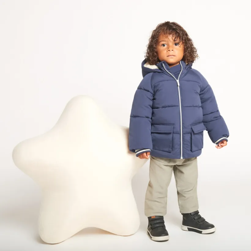Doudoune longue matelassée et doublée sherpa pour bébé garçon