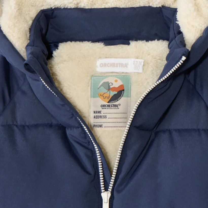 Doudoune longue matelassée et doublée sherpa pour bébé garçon