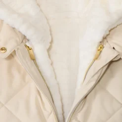 Doudoune manches longues en twill et sherpa + gilet pour fille
