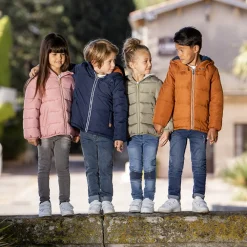 Doudoune matelassée à capuche doublée micropolaire pour enfant fille