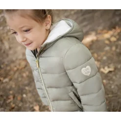 Doudoune matelassée à capuche doublée micropolaire pour enfant fille