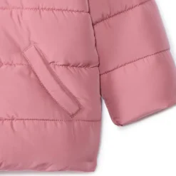 Doudoune matelassé en toile et micro polaire pour bébé fille