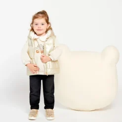 Doudoune sans manches à capuche ludique pour bébé fille