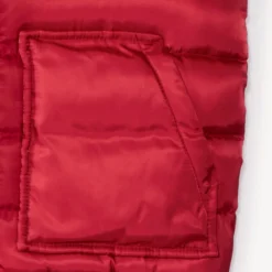 Doudoune sans manches à capuche badge gomme pour garçon