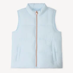 Doudoune sans manches en toile mate pour fille