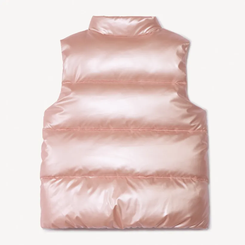 Doudoune sans manches matelassée effet satiné pour fille