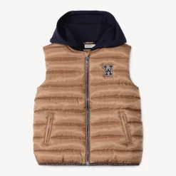 Doudoune sans manches matelassée à capuche pour garçon