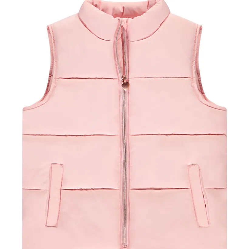 Doudoune sans manches uni en toile mat pour fille
