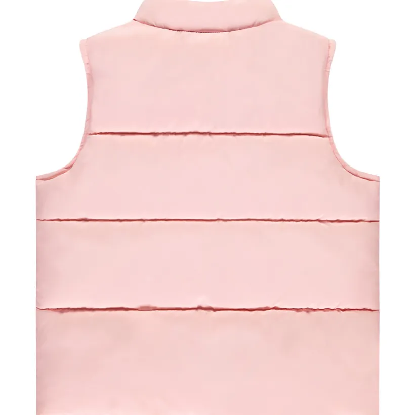 Doudoune sans manches uni en toile mat pour fille