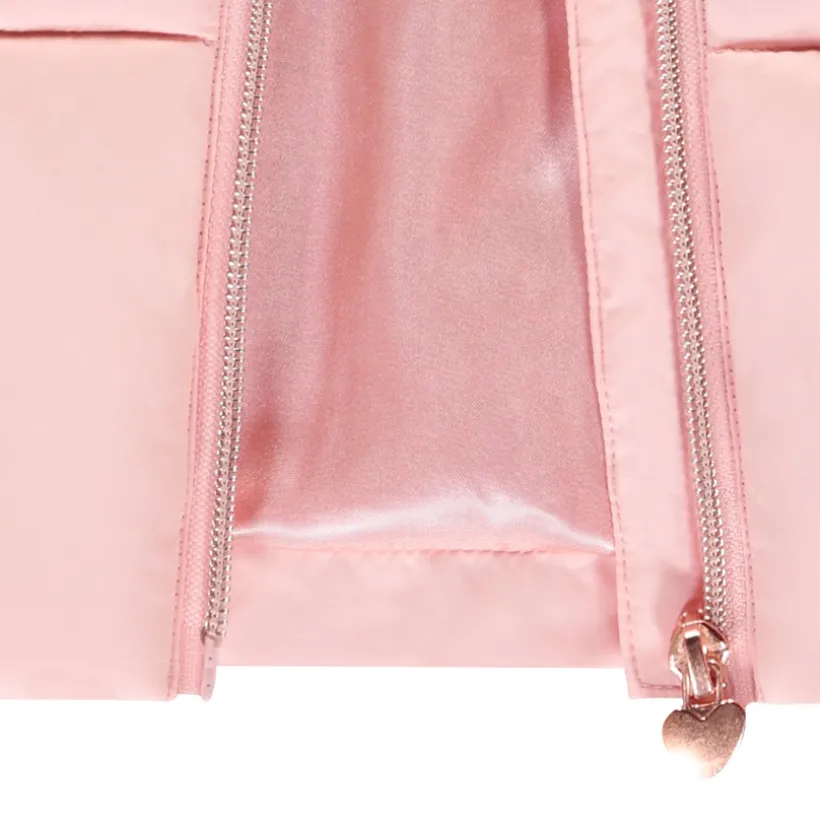 Doudoune sans manches uni en toile mat pour fille