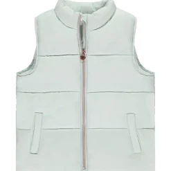 Doudoune sans manches uni en toile mat pour fille