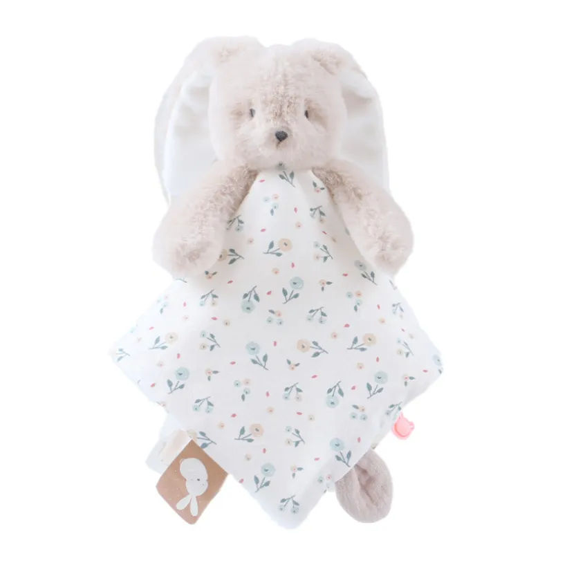 Doudou plat bi-matière Romy la lapine