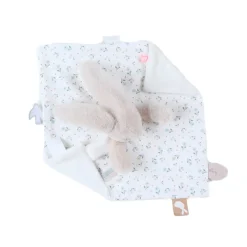 Doudou plat bi-matière Romy la lapine