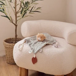 Doudou plat d'activités Fluffy la vache kaki/beige