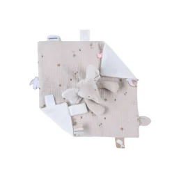 Doudou plat en gaze de coton Bali l'éléphant
