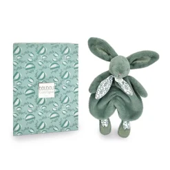 Doudou plat lapin vert sauge 29 cm
