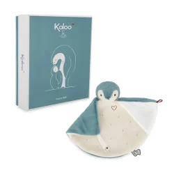 Doudou plat Manchot vert aqua 24 cm