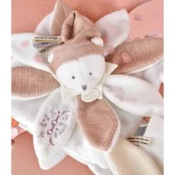 Doudou plat pétales ours 25cm collector 25 ans Rose