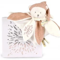 Doudou plat pétales ours 25cm collector 25 ans Rose
