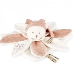 Doudou plat pétales ours 25cm collector 25 ans Rose