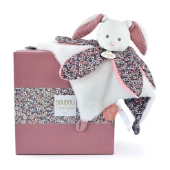 Doudou pétales lapin rose Boh'aime