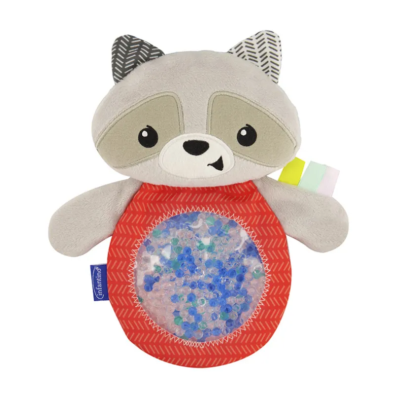 Doudou sensoriel raton-laveur