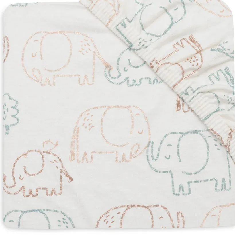 Drap-housse jersey - 60x120 cm - Elephant Tales