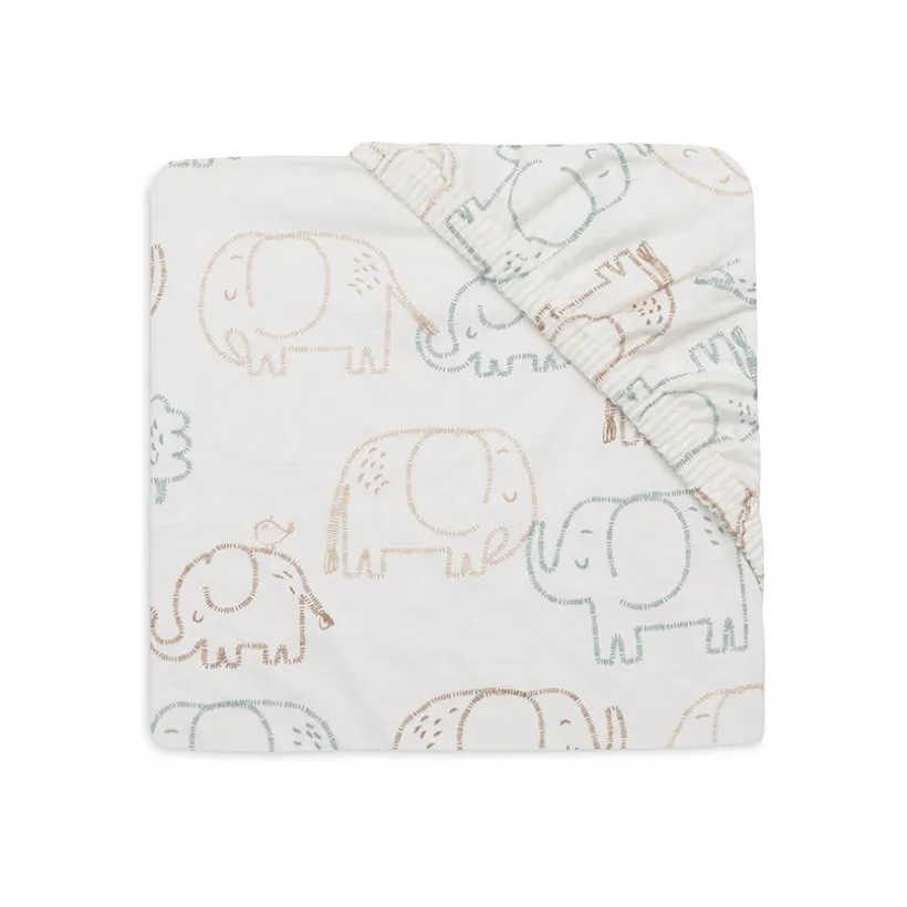 Drap-housse jersey - 70x140 cm - Elephant Tales