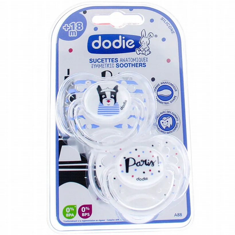 Duo de sucettes anatomiques en silicone 18+ mois - Paris