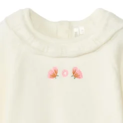 Ensemble barboteuse + collants en tricot pour bébé fille