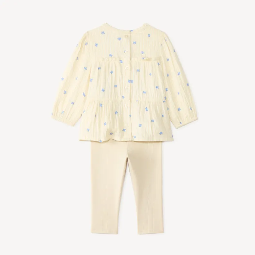 Ensemble bébé fille tunique imprimé fleurs et legging