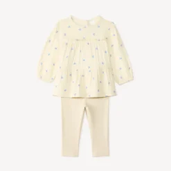 Ensemble bébé fille tunique imprimé fleurs et legging