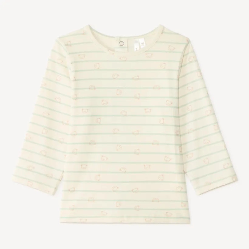 Ensemble bébé garçon salopette + t-shirt manches longues motif ourson