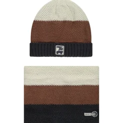 Ensemble bonnet + snood doublé en sherpa pour garçon