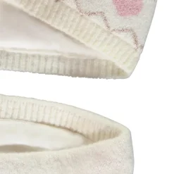 Ensemble bonnet + snood en tricot fantaisie avec pompon pour fille