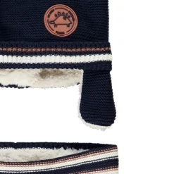 Ensemble bonnet + snood rayé pour bébé garçon