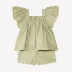 Ensemble court 2 pièces blouse + short pour bébé fille