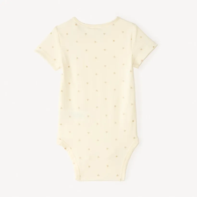 Ensemble court 2 pièces body + barboteuse fantaisie à cœurs pour bébé fille
