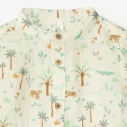 Ensemble court 2 pièces chemise et bermuda imprimé tropical pour bébé garçon