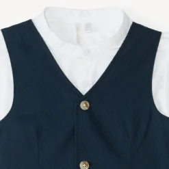 Ensemble court 3 pièces chemise manches courtes + gilet + bermuda pour bébé garçon