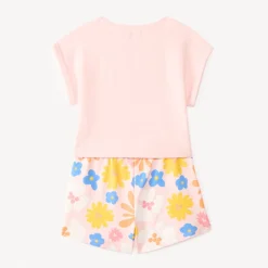Ensemble court 2 pièces imprimé fleuri pour fille