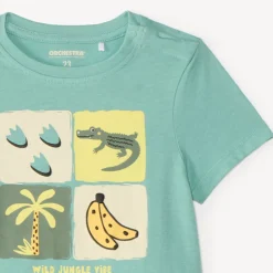 Ensemble court 2 pièces t-shirt + bermuda à motifs jungle pour bébé garçon