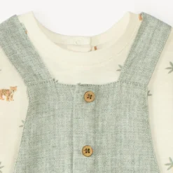 Ensemble court 2 pièces t-shirt + salopette pour bébé garçon