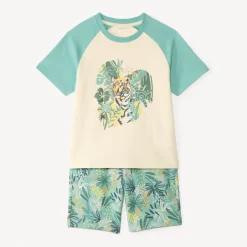 Ensemble court t-shirt + bermuda imprimé jungle pour garçon