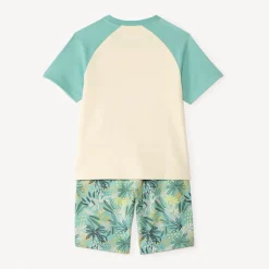 Ensemble court t-shirt + bermuda imprimé jungle pour garçon