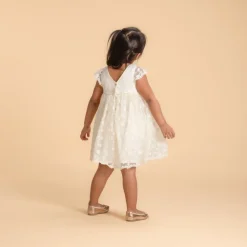 Ensemble de cérémonie robe + bloomer en tulle brodé pour bébé fille