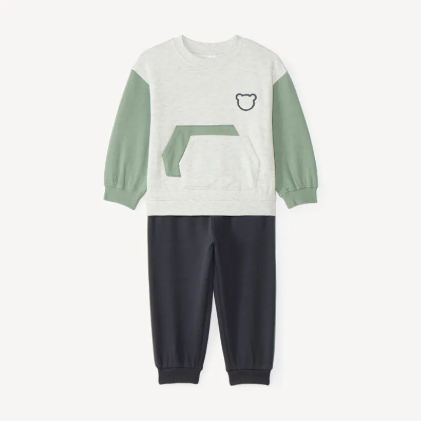 Ensemble de jogging en molleton bébé garçon motif ourson