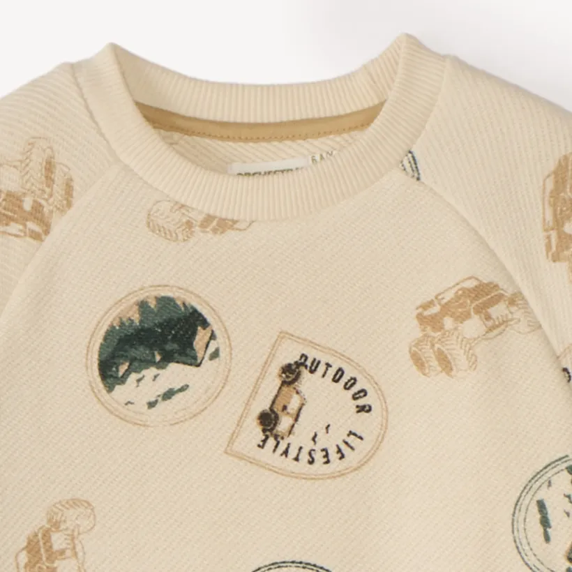 Ensemble de jogging garçon sweat demi oversize motifs tampons
