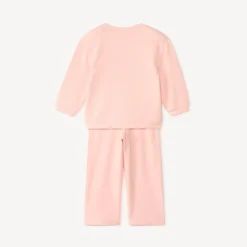Ensemble de jogging oversize avec fleurs en crochet pour bébé fille